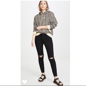 Paige verdugo black cropped Distressed skinny jeans